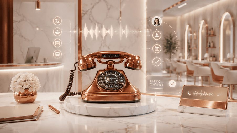 Phone concierge support for an established salon
