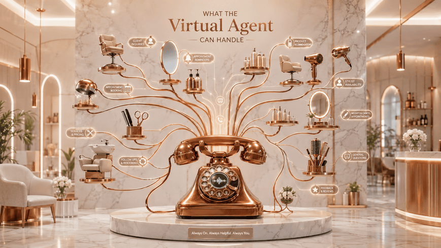 Defined phone and appointment tasks handled by the virtual agent